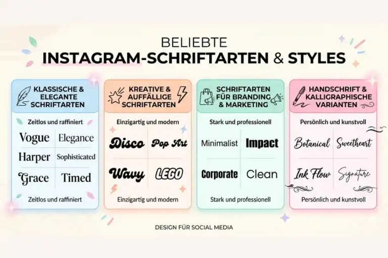 Beliebte Instagram Schriftarten und Stile – Klassische, kreative, Branding- und Handschrift Fonts